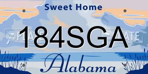184SGA Alabama License Plate
