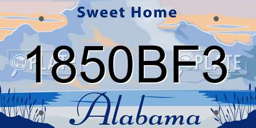 1850BF3 Alabama License Plate