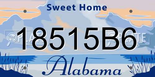 18515B6 Alabama License Plate