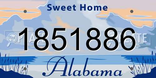 1851886 Alabama License Plate