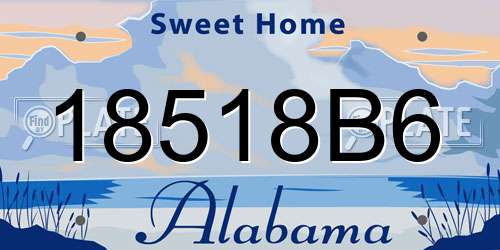 18518B6 Alabama License Plate