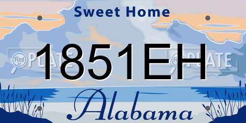 1851EH Alabama License Plate
