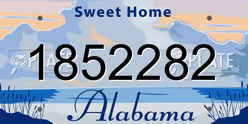 1852282 Alabama License Plate