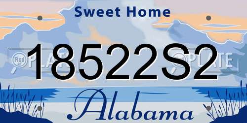 18522S2 Alabama License Plate