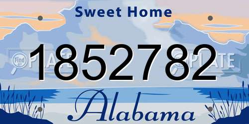 1852782 Alabama License Plate