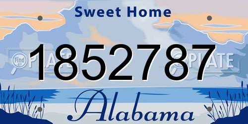 1852787 Alabama License Plate