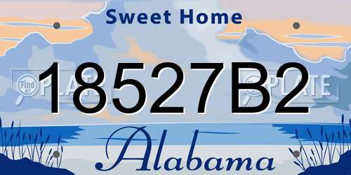 18527B2 Alabama License Plate