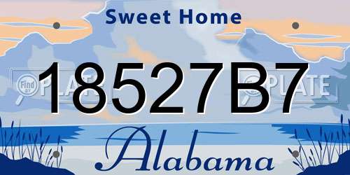 18527B7 Alabama License Plate