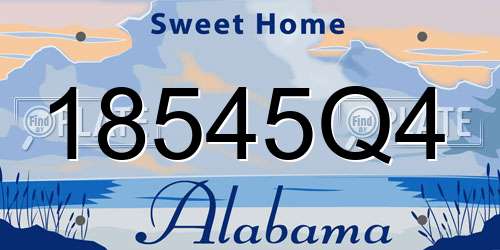 18545Q4 Alabama License Plate