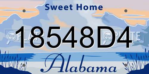 18548D4 Alabama License Plate