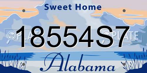 18554S7 Alabama License Plate