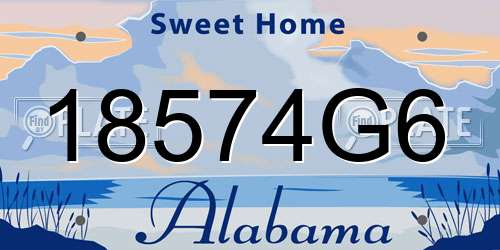 18574G6 Alabama License Plate