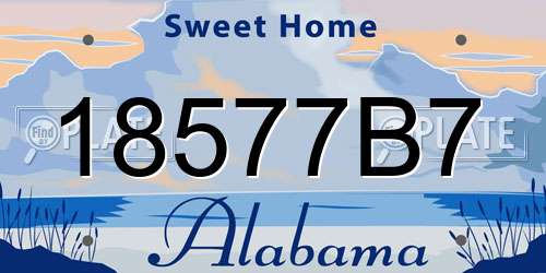 18577B7 Alabama License Plate