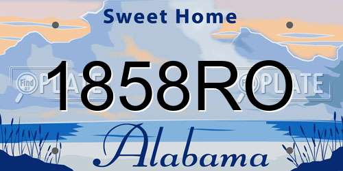 1858RO Alabama License Plate