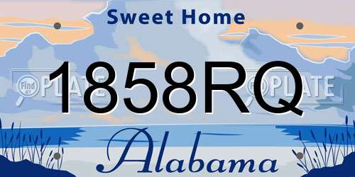 1858RQ Alabama License Plate