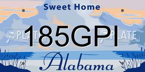 185GPI Alabama License Plate
