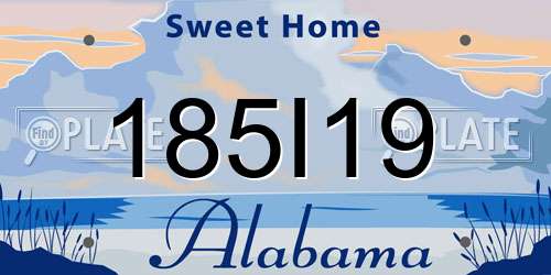 185I19 Alabama License Plate