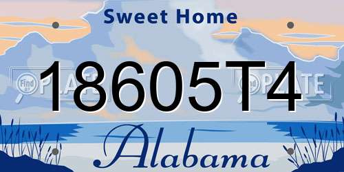 18605T4 Alabama License Plate