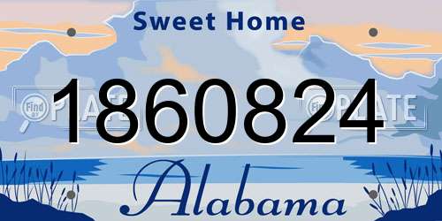 1860824 Alabama License Plate