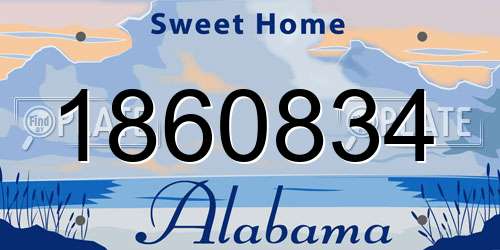1860834 Alabama License Plate