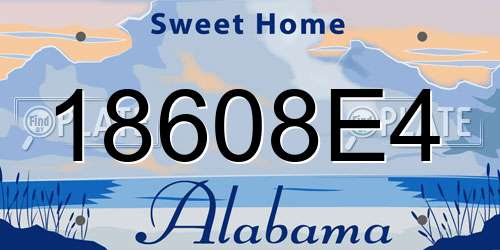 18608E4 Alabama License Plate