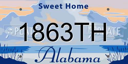 1863TH Alabama License Plate