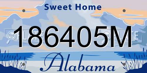 186405M Alabama License Plate