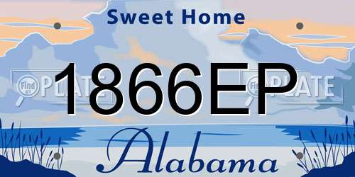 1866EP Alabama License Plate