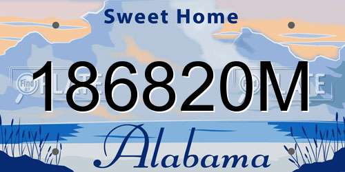 186820M Alabama License Plate