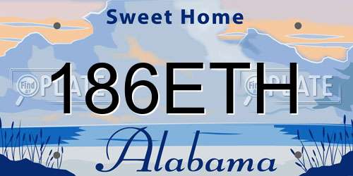 186ETH Alabama License Plate