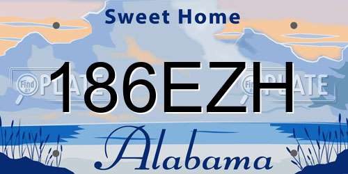 186EZH Alabama License Plate