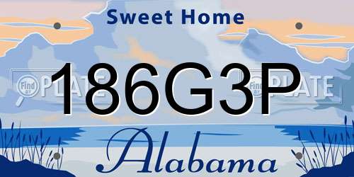 186G3P Alabama License Plate