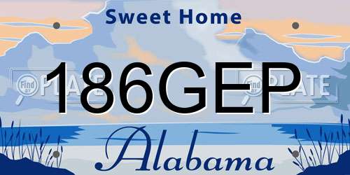 186GEP Alabama License Plate