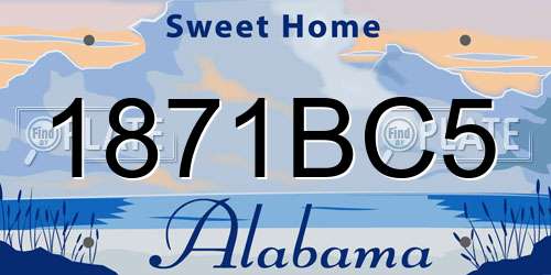 1871BC5 Alabama License Plate