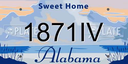 1871IV Alabama License Plate