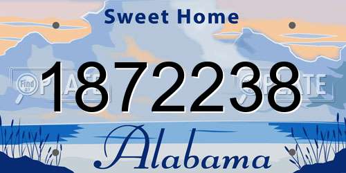 1872238 Alabama License Plate