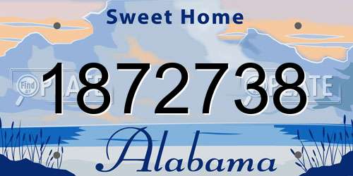 1872738 Alabama License Plate