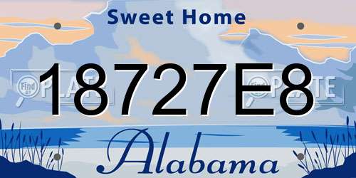 18727E8 Alabama License Plate
