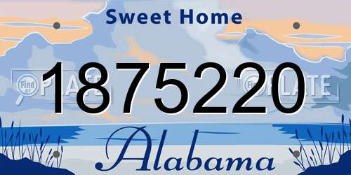 1875220 Alabama License Plate