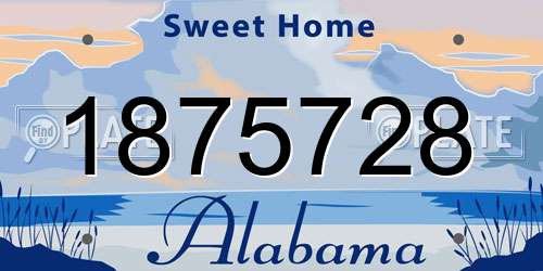 1875728 Alabama License Plate
