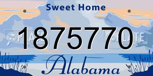 1875770 Alabama License Plate