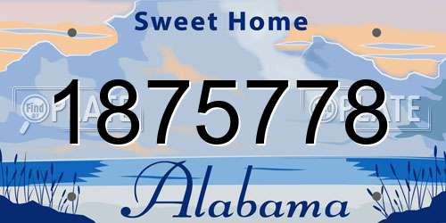 1875778 Alabama License Plate