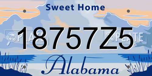 18757Z5 Alabama License Plate
