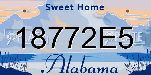 18772E5 Alabama License Plate