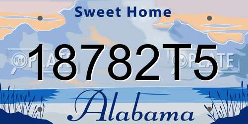 18782T5 Alabama License Plate
