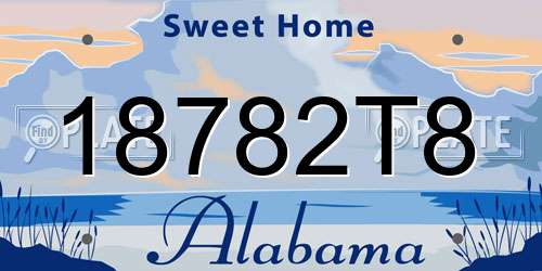 18782T8 Alabama License Plate
