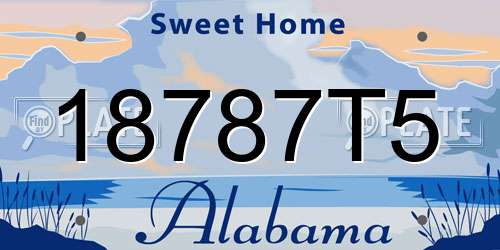 18787T5 Alabama License Plate