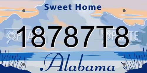 18787T8 Alabama License Plate