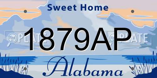 1879AP Alabama License Plate