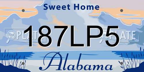 187LP5 Alabama License Plate